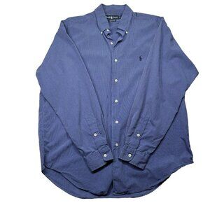 Ralph Lauren Shirt Size Large Blue White Checked Button Down Marlowe Dress